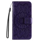 For Motorola Edge 50 5G Embossed Sunflower Pattern Flip Leather Phone Case(Purple) - 2