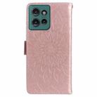 For Motorola Edge 50 5G Embossed Sunflower Pattern Flip Leather Phone Case(Rose Gold) - 3