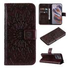 For Motorola Edge 50 Neo Embossed Sunflower Pattern Flip Leather Phone Case(Brown) - 1