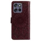 For Motorola Edge 50 Neo Embossed Sunflower Pattern Flip Leather Phone Case(Brown) - 3