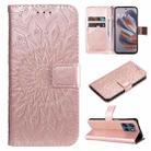For Motorola Edge 50 Neo Embossed Sunflower Pattern Flip Leather Phone Case(Rose Gold) - 1