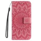 For Motorola Edge 50 Neo Embossed Sunflower Pattern Flip Leather Phone Case(Pink) - 2