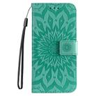 For Motorola Edge 50 Neo Embossed Sunflower Pattern Flip Leather Phone Case(Green) - 2