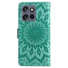 For Motorola Edge 50 Neo Embossed Sunflower Pattern Flip Leather Phone Case(Green) - 3