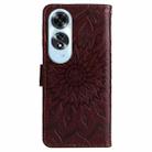 For OPPO A60 4G Global Embossed Sunflower Pattern Flip Leather Phone Case(Brown) - 3