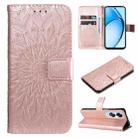 For OPPO A60 4G Global Embossed Sunflower Pattern Flip Leather Phone Case(Rose Gold) - 1