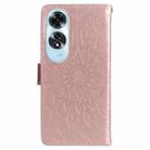 For OPPO A60 4G Global Embossed Sunflower Pattern Flip Leather Phone Case(Rose Gold) - 3