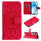 For OPPO A60 4G Global Embossed Sunflower Pattern Flip Leather Phone Case(Red) - 1