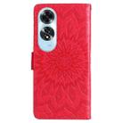 For OPPO A60 4G Global Embossed Sunflower Pattern Flip Leather Phone Case(Red) - 3