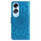 For OPPO A60 4G Global Embossed Sunflower Pattern Flip Leather Phone Case(Blue) - 3