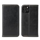 For iPhone 12 Pro Max Fierre Shann Retro Tree Bark Texture PU Magnetic Horizontal Flip Leather Case with Holder & Card Slots & Wallet(Black) - 1