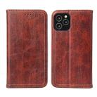 For iPhone 12 / 12 Pro Fierre Shann Retro Tree Bark Texture PU Magnetic Horizontal Flip Leather Case with Holder & Card Slots & Wallet(Red) - 1