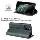 For iPhone 12 / 12 Pro Fierre Shann Retro Tree Bark Texture PU Magnetic Horizontal Flip Leather Case with Holder & Card Slots & Wallet(Green) - 4