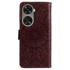 For Huawei nova 12 SE / nova 11 SE Embossed Sunflower Pattern Flip Leather Phone Case(Brown) - 3