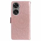 For Huawei nova 12 SE / nova 11 SE Embossed Sunflower Pattern Flip Leather Phone Case(Rose Gold) - 3