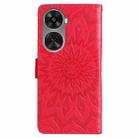 For Huawei nova 12 SE / nova 11 SE Embossed Sunflower Pattern Flip Leather Phone Case(Red) - 3