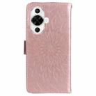 For Huawei nova 12s Embossed Sunflower Pattern Flip Leather Phone Case(Rose Gold) - 3