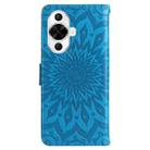 For Huawei nova 12s Embossed Sunflower Pattern Flip Leather Phone Case(Blue) - 3