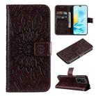 For Honor 200 Lite Global Embossed Sunflower Pattern Flip Leather Phone Case(Brown) - 1