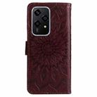 For Honor 200 Lite Global Embossed Sunflower Pattern Flip Leather Phone Case(Brown) - 3