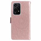 For Honor 200 Lite Global Embossed Sunflower Pattern Flip Leather Phone Case(Rose Gold) - 3