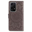 For Honor 200 Lite Global Embossed Sunflower Pattern Flip Leather Phone Case(Grey) - 3