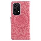 For Honor 200 Lite Global Embossed Sunflower Pattern Flip Leather Phone Case(Pink) - 3