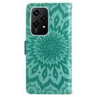 For Honor 200 Lite Global Embossed Sunflower Pattern Flip Leather Phone Case(Green) - 3