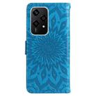 For Honor 200 Lite Global Embossed Sunflower Pattern Flip Leather Phone Case(Blue) - 3