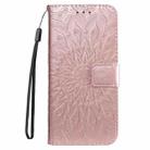 For Xiaomi Poco F6 Embossed Sunflower Pattern Flip Leather Phone Case(Rose Gold) - 2