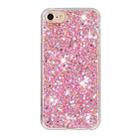 For iPhone 8 / 7 Transparent Frame Glitter Powder TPU Phone Case(Pink) - 1