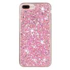 For iPhone 8 Plus / 7 Plus Transparent Frame Glitter Powder TPU Phone Case(Pink) - 1