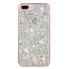 For iPhone 8 Plus / 7 Plus Transparent Frame Glitter Powder TPU Phone Case(White) - 1