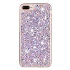 For iPhone 8 Plus / 7 Plus Transparent Frame Glitter Powder TPU Phone Case(Purple) - 1