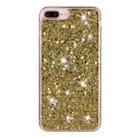 For iPhone 8 Plus / 7 Plus Transparent Frame Glitter Powder TPU Phone Case(Gold) - 1