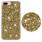 For iPhone 8 Plus / 7 Plus Transparent Frame Glitter Powder TPU Phone Case(Gold) - 2