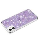 For iPhone 11 Transparent Frame Glitter Powder TPU Phone Case(Purple) - 3