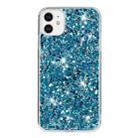 For iPhone 11 Transparent Frame Glitter Powder TPU Phone Case(Blue) - 1
