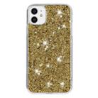 For iPhone 11 Transparent Frame Glitter Powder TPU Phone Case(Gold) - 1