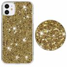 For iPhone 11 Transparent Frame Glitter Powder TPU Phone Case(Gold) - 2