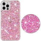 For iPhone 11 Pro Max Transparent Frame Glitter Powder TPU Phone Case(Pink) - 1