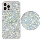 For iPhone 11 Pro Max Transparent Frame Glitter Powder TPU Phone Case(White) - 1