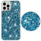 For iPhone 11 Pro Max Transparent Frame Glitter Powder TPU Phone Case(Blue) - 2