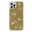 For iPhone 11 Pro Max Transparent Frame Glitter Powder TPU Phone Case(Gold) - 1