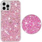 For iPhone 12 Pro Transparent Frame Glitter Powder TPU Phone Case(Pink) - 2