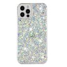 For iPhone 12 Pro Transparent Frame Glitter Powder TPU Phone Case(White) - 1