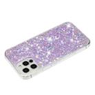 For iPhone 12 Pro Transparent Frame Glitter Powder TPU Phone Case(Purple) - 3