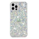 For iPhone 12 Pro Max Transparent Frame Glitter Powder TPU Phone Case(White) - 1