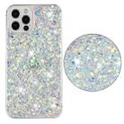 For iPhone 12 Pro Max Transparent Frame Glitter Powder TPU Phone Case(White) - 2