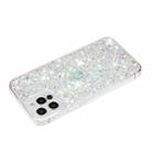 For iPhone 12 Pro Max Transparent Frame Glitter Powder TPU Phone Case(White) - 3